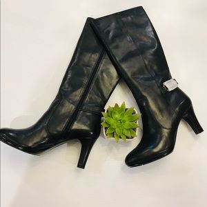 Mid calf black boots